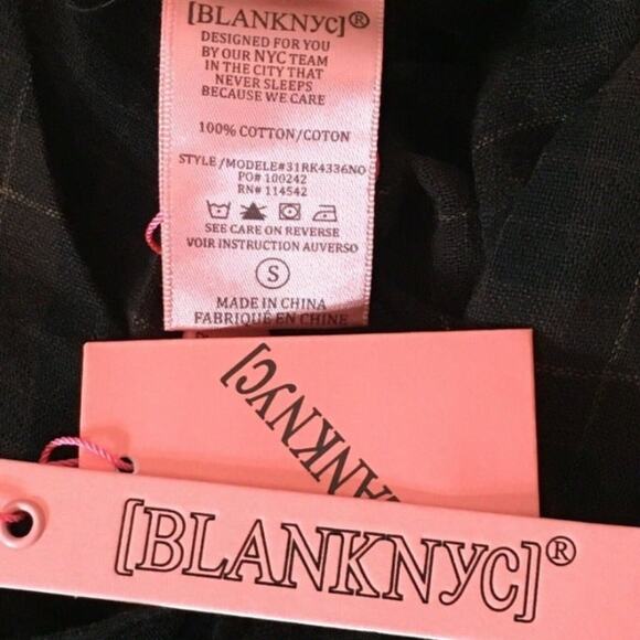 BLANK NYC Cotton Black Brown Plaid Girls Big Girl Size 4 NWT - Picture 7 of 8